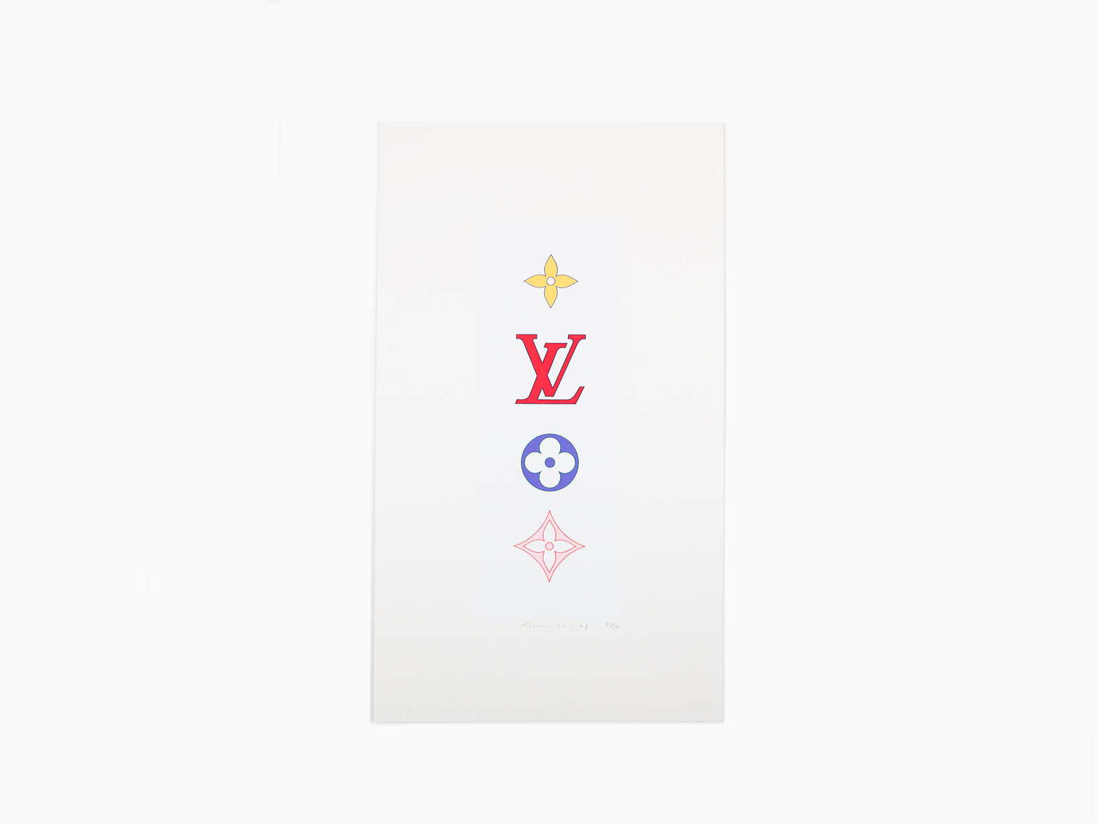 Takashi Murakami - Monogramme coloré SUPERFLAT (blanc)