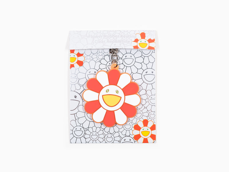 Takashi Murakami - Porte-clés en caoutchouc fleuri - transparent rouge et blanc