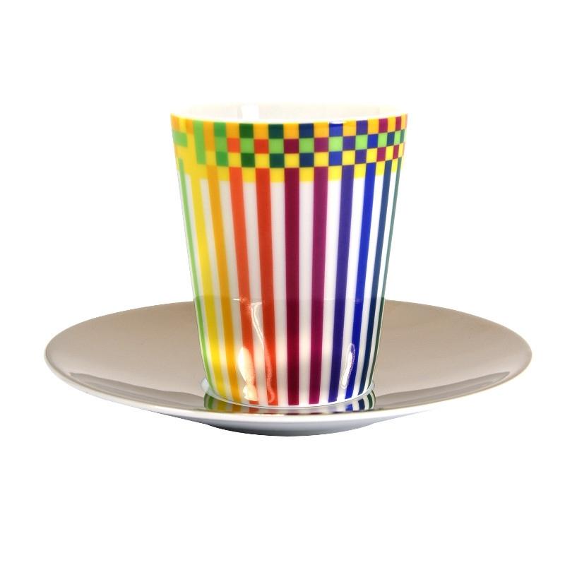 Julio Le Parc - Coffret tasses a cafe (soucoupes platinees)