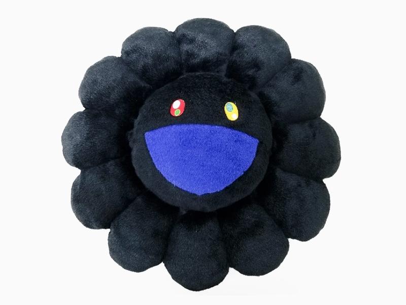 Takashi Murakami - coussin fleur - 60 cm - Noir