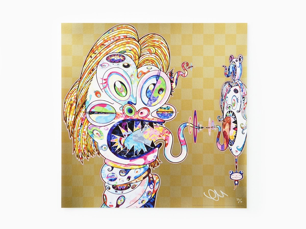 Takashi Murakami - Hommage à Francis Bacon - fond doré (panneau gauche femme)