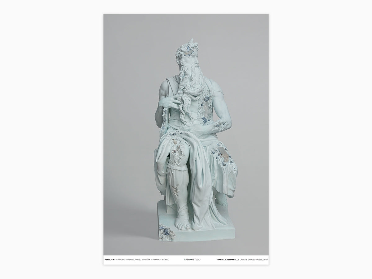 Daniel Arsham - Blue calcite eroded Moses poster (standard)