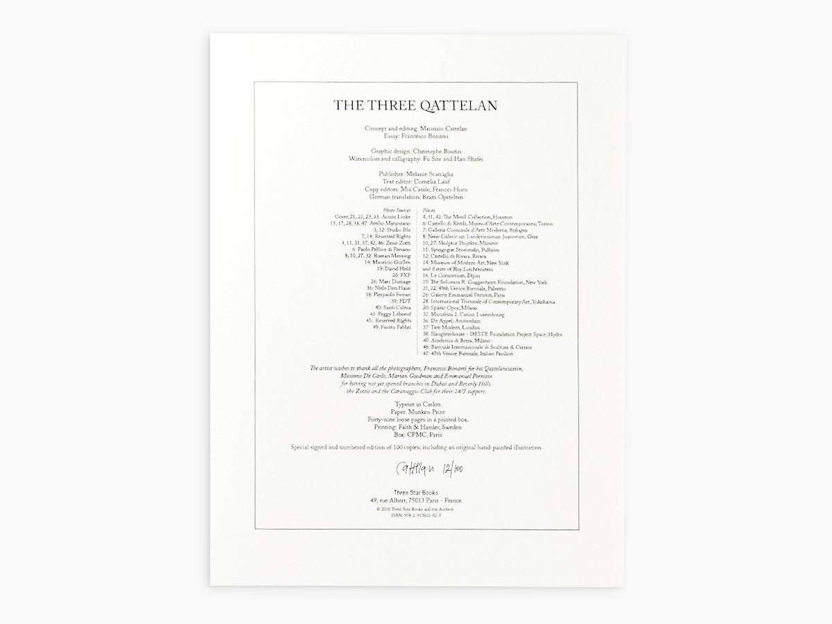 Maurizio Cattelan - Les trois Qattelan (édition de luxe)