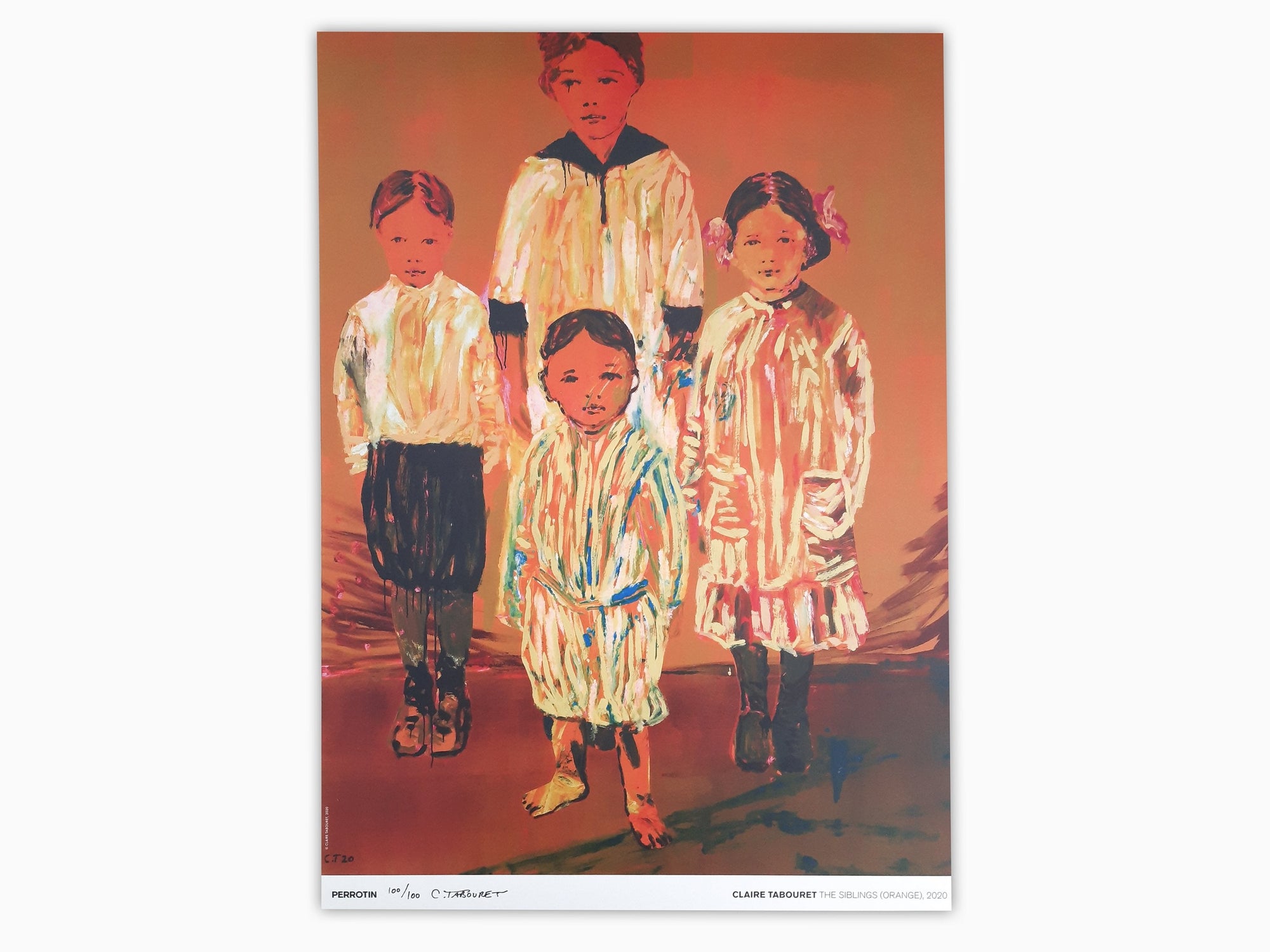 Claire Tabouret - The Siblings (orange), 2020 (signed poster)