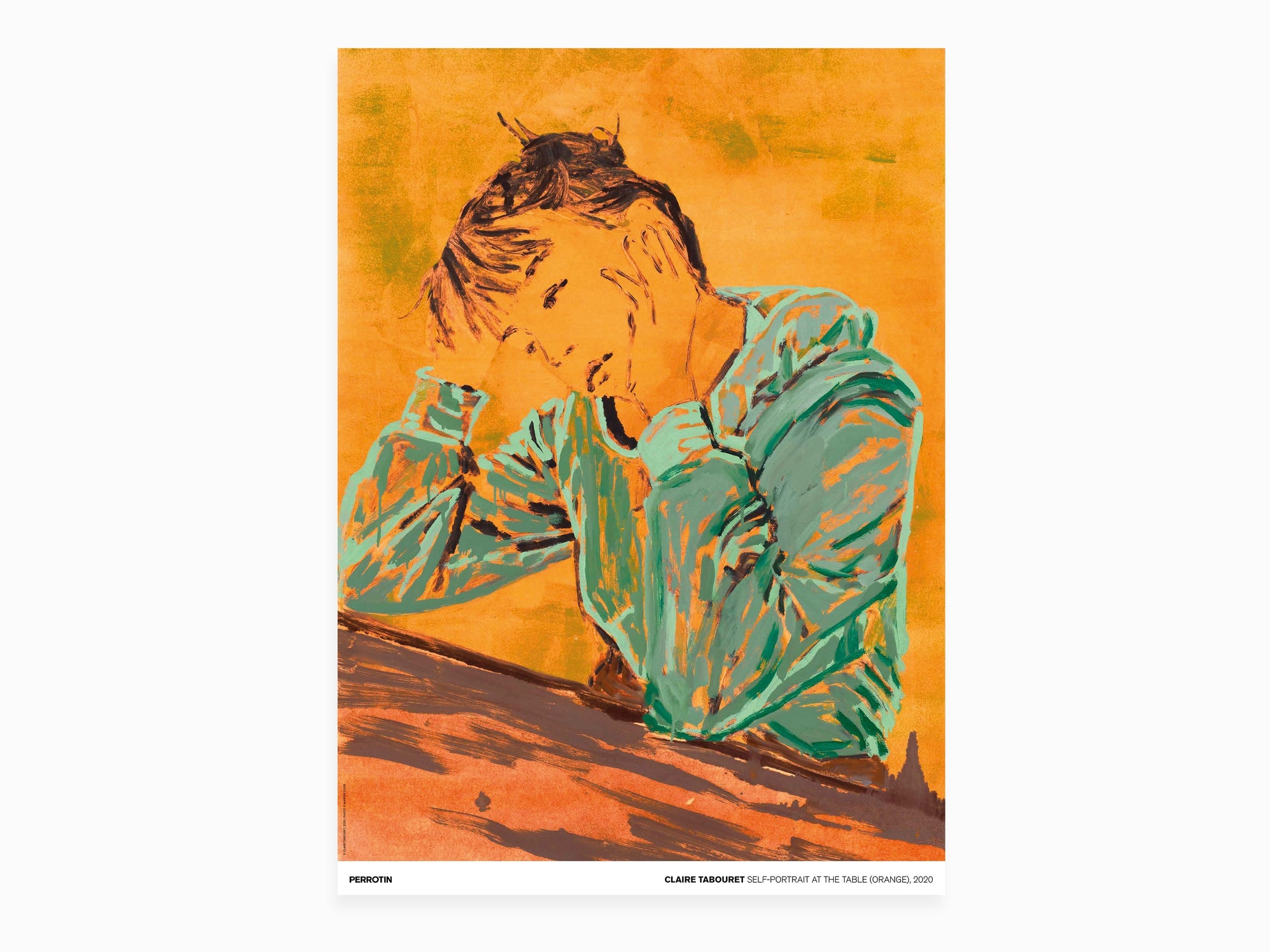 Claire Tabouret - Autoportrait à la table (orange), 2020 (standard poster)