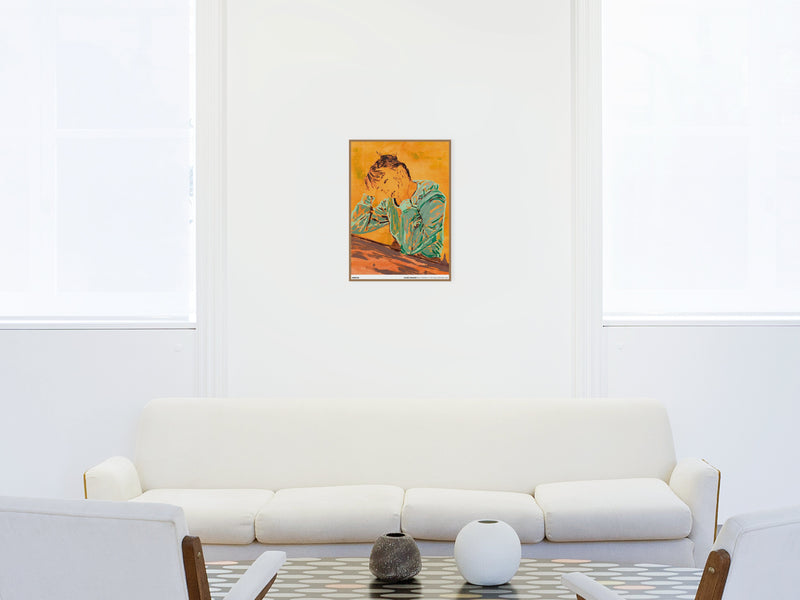 Claire Tabouret - Autoportrait à la table (orange), 2020 (standard poster)