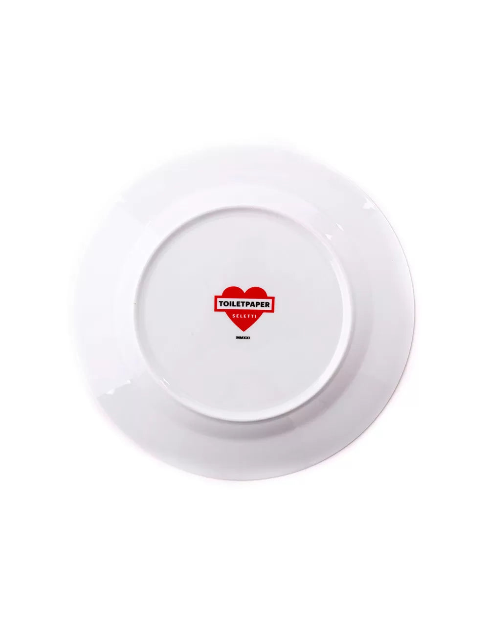 Seletti porte Toiletpaper - assiette en porcelaine bordure or Trompettes