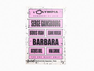 André - Concert de rêve (Serge Gainsbourg & Barbara) Rose / Noir (amélioré à la main)