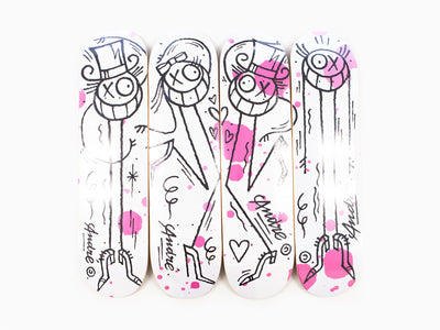 André - Skateboard - Ensemble de 4 planches à roulettes "Ménage à trois ou quatre". 