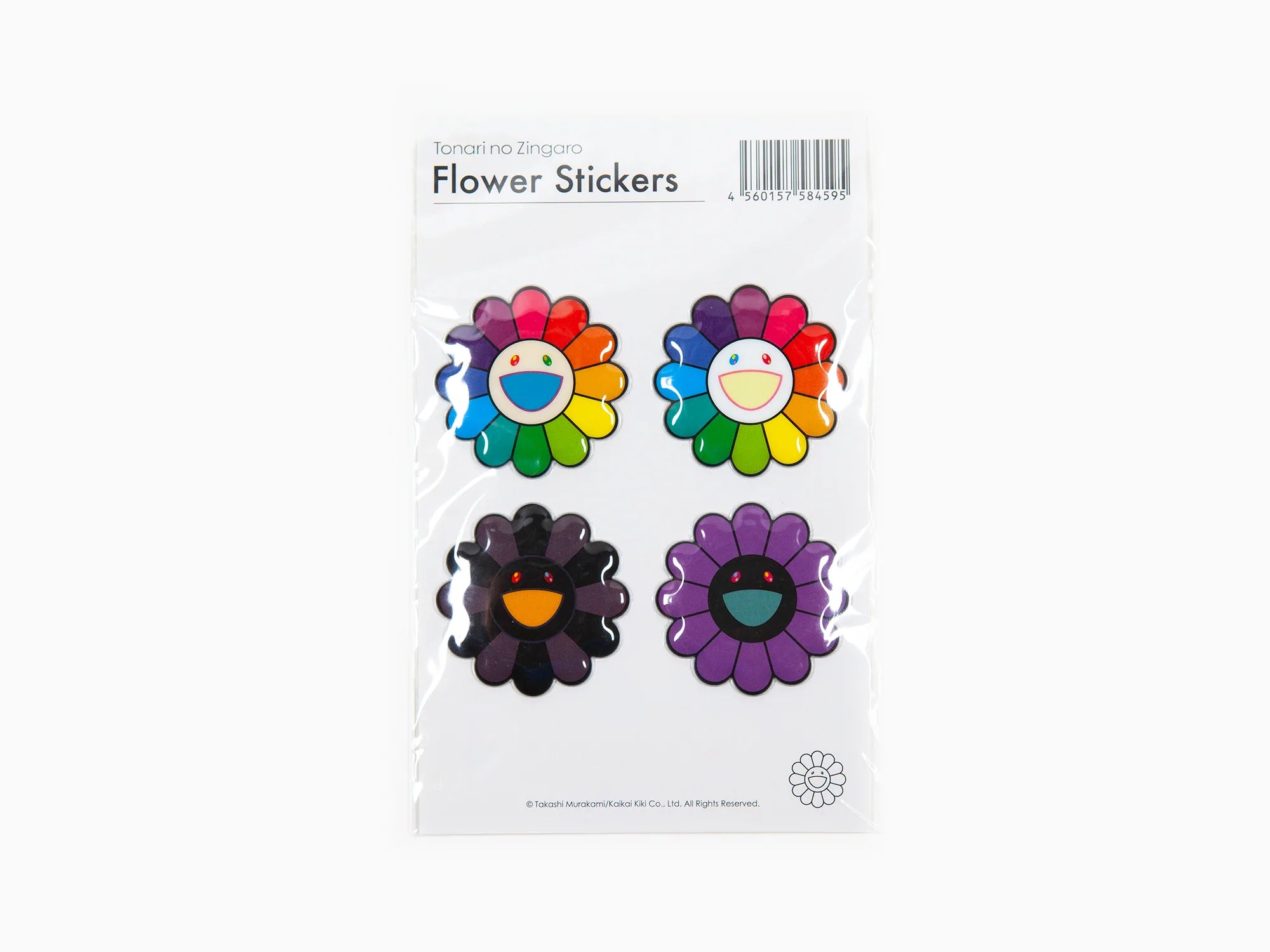 Takashi Murakami - Bubblingly Sticker - 4 Fleurs (arc-en-ciel, violet)