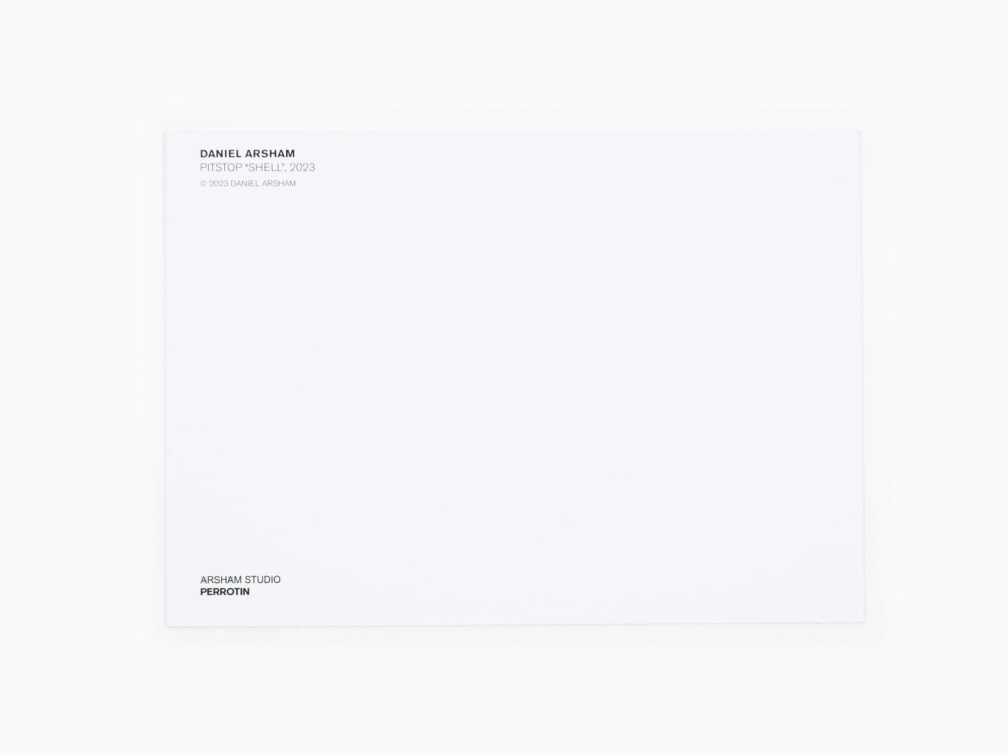 Daniel Arsham - Carte postale "Pitstop Shell", 2023