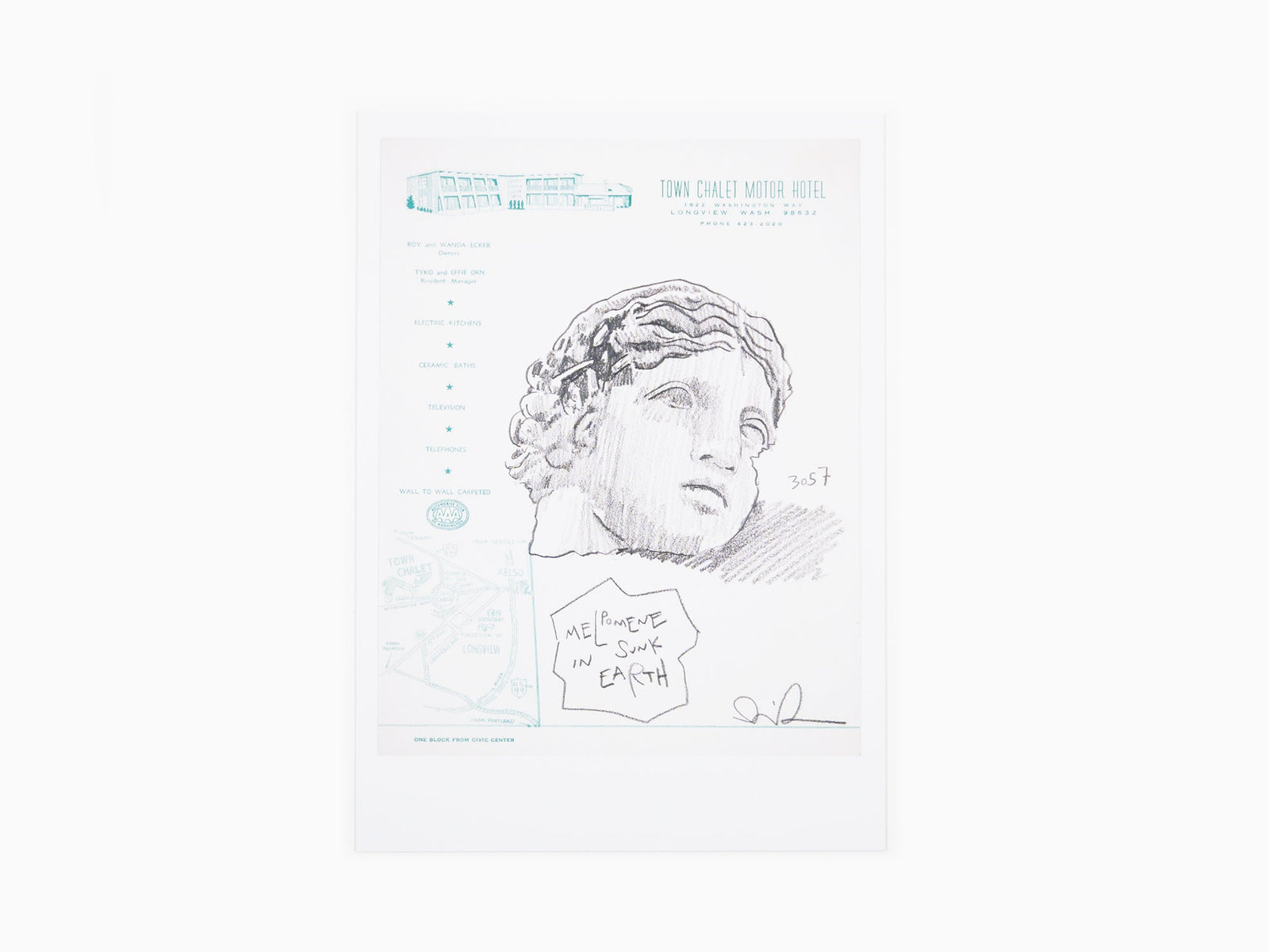 Daniel Arsham - Carte postale "Town Chalet Motor : Study for Sunken Melpomene, 2023" (en anglais)