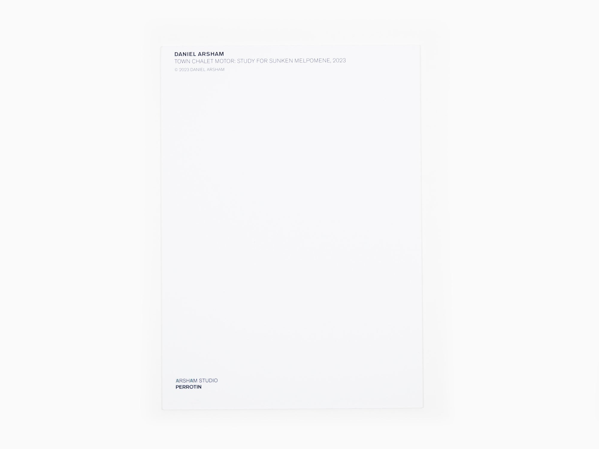 Daniel Arsham - Carte postale "Town Chalet Motor : Study for Sunken Melpomene, 2023" (en anglais)