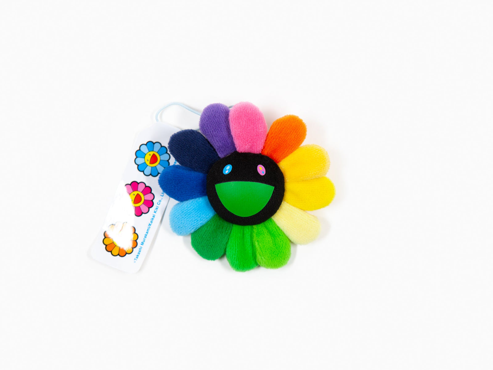 Takashi Murakami - Porte-clés peluche fleur - arc-en-ciel et noir