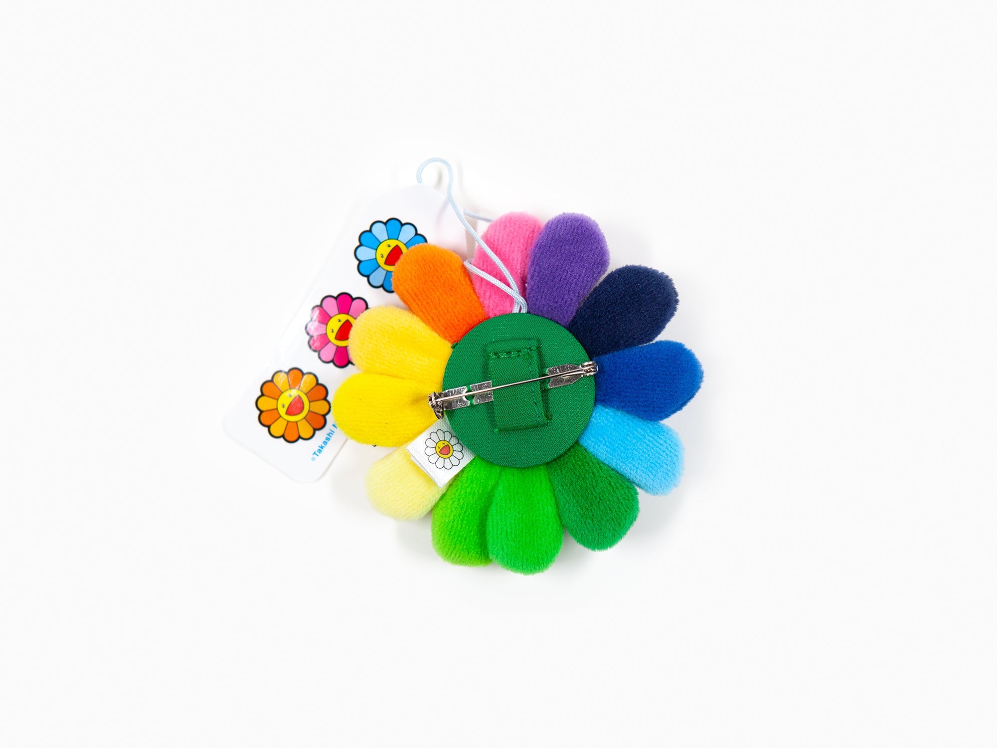 Takashi Murakami - Porte-clés peluche fleur - arc-en-ciel et noir